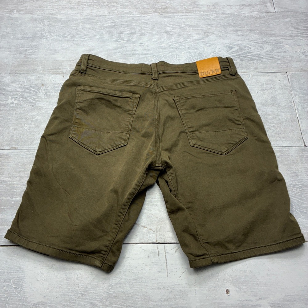 Duer N2X Relaxed Taper Shorts Mens 34 Olive Green Performance Stretch MSNR1012 - Picture 2 of 10